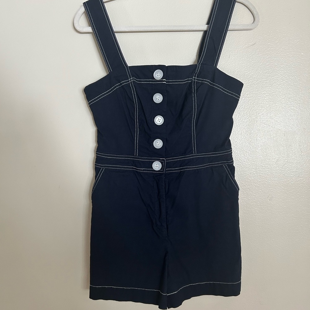 Elegant Navy Blue Buttoned Jumpsuit